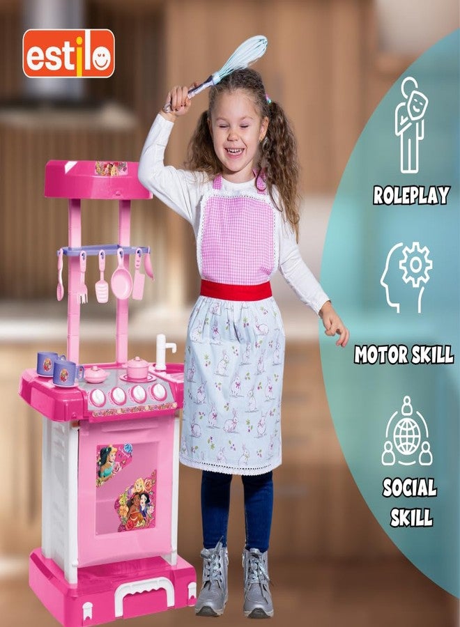 Estilo Princess Themed Kitchen Set - Portable Kitchen Toy with Utensils, Play & Pretend Cooking Playset Kitchen Cooking Toy Set for Girls Ages 3-12 - Image 5